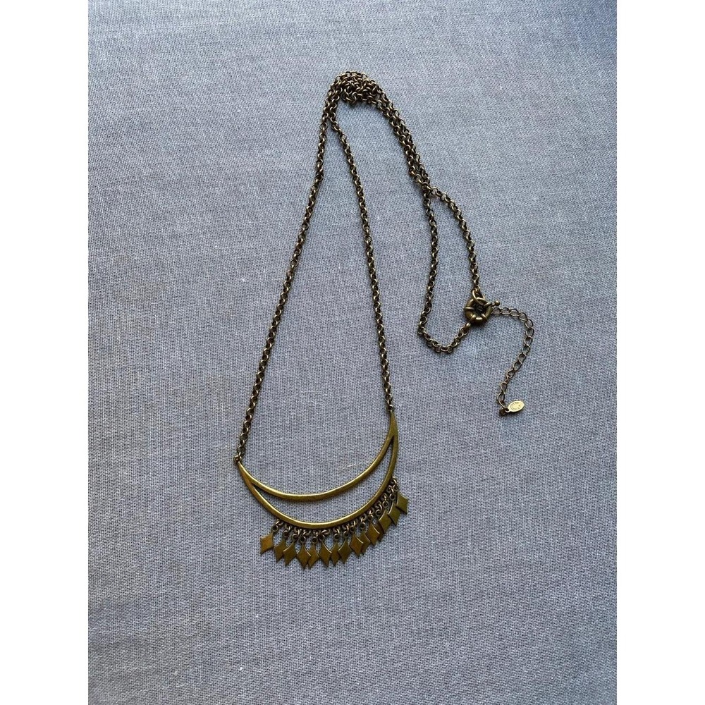 J Crew Vintage Necklace Petina Metal Long Chain Jewelry Y2K